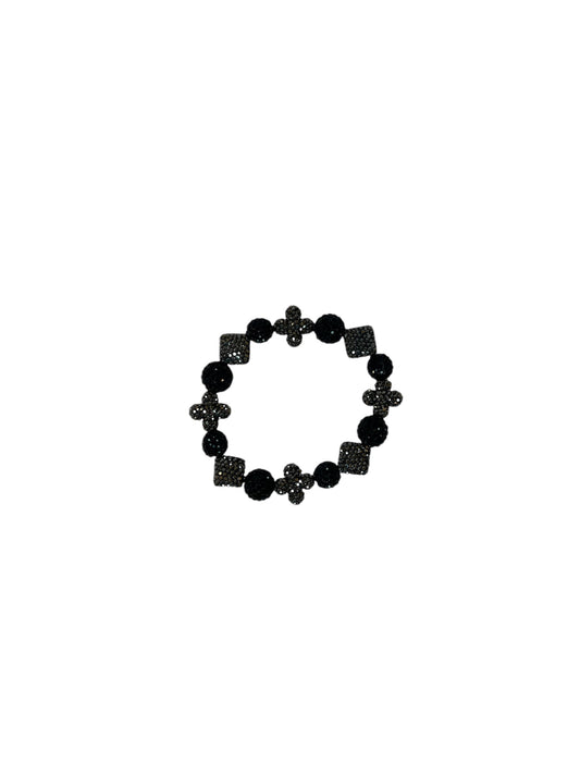 Black crystal cross bracelet